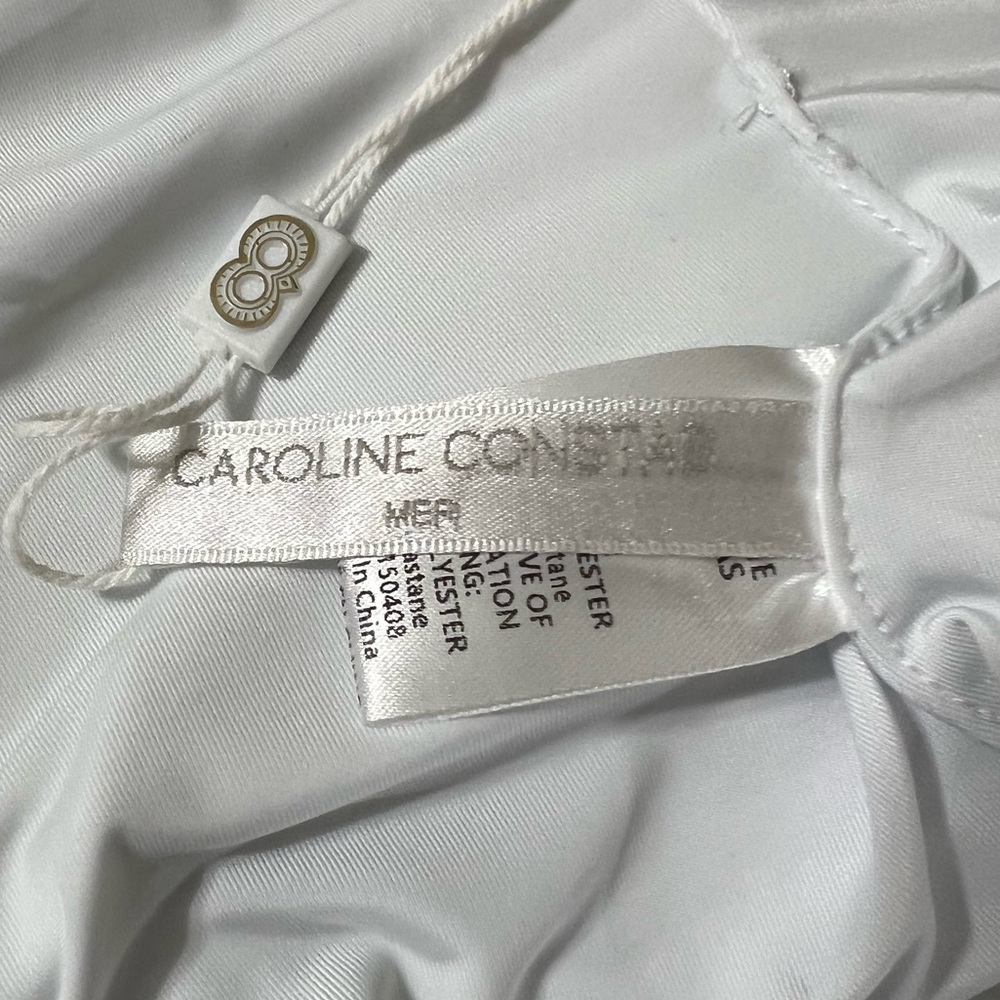 Caroline Constas Nova Off-Shoulder Puff Sleeve One Piece in Green Palm Leaf XS - Picture 7 of 10